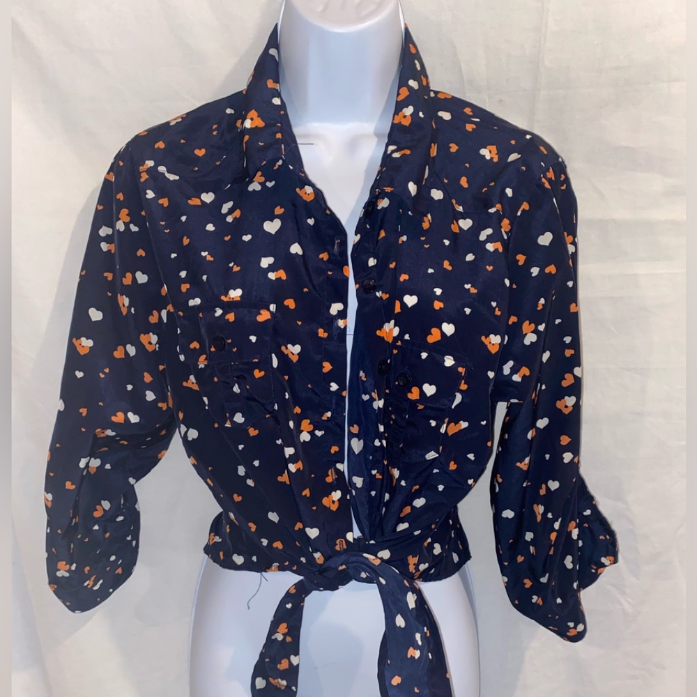 Girl’s NWT size XL DOTS tie waist button down top